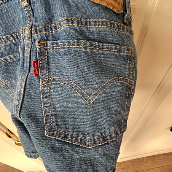 Levi’s Jean Shortalls Girls Size Small 7/8 Medium Wash Western Boho Hippie - Picture 6 of 10